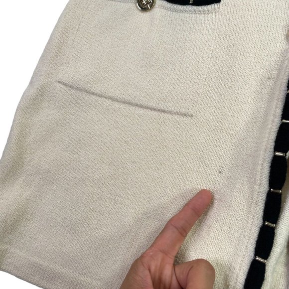 VTG St. John Collection Cream Knit Duster Cardigan Sweater- USA- Womens Size 10 - Picture 8 of 12